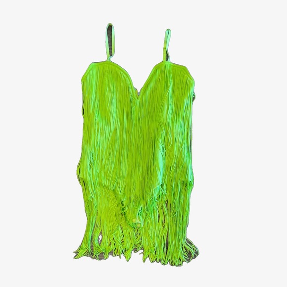 Fringe Lime Green Dress - Picture 4 of 5